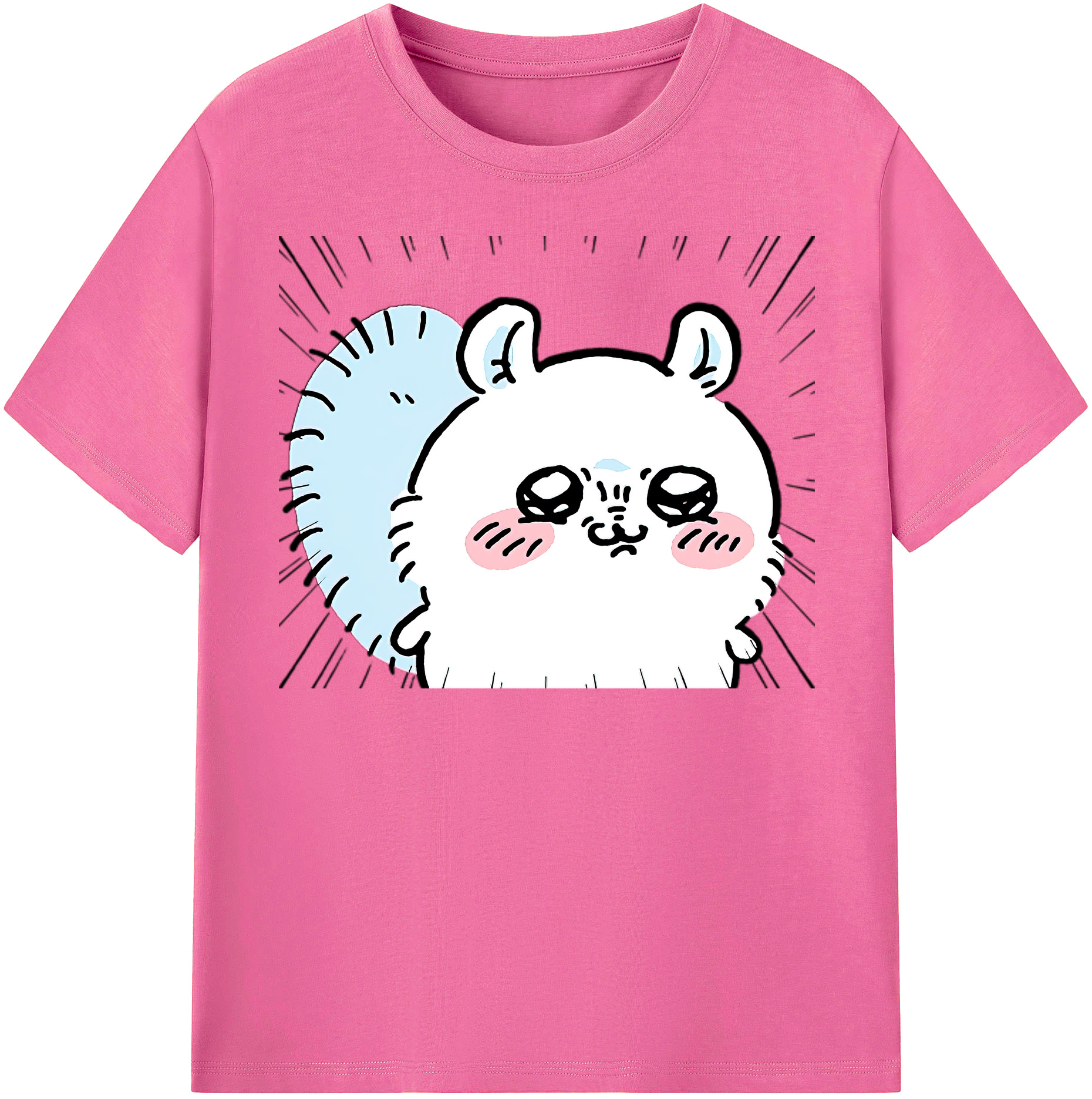 （画像用） ちいかわ モモンガ Chii-kawa Momonga レディースカジュアルプリントTシャツ（綿100％）